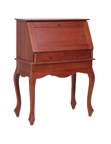 Scrittoio Marrone 78x42x103 cm in Legno Massello di Mogano