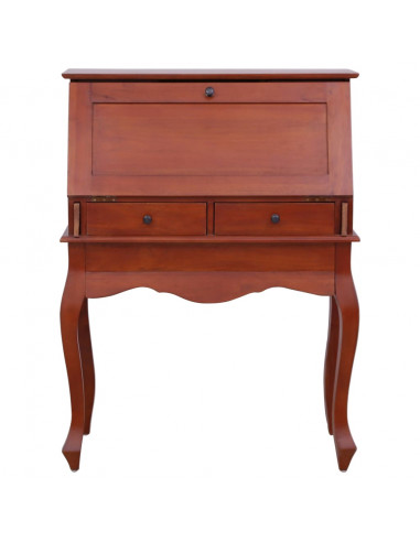 Scrittoio Marrone 78x42x103 cm in Legno Massello di Mogano