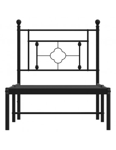 Giroletto con Testiera in Metallo Nero 75x190 cm