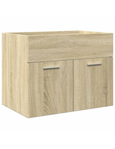 Set Mobili da Bagno 3 pz Rovere Sonoma in Legno Multistrato