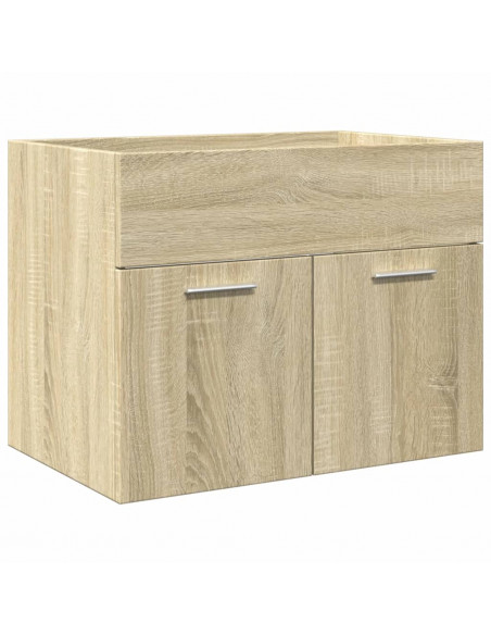 Set Mobili da Bagno 3 pz Rovere Sonoma in Legno Multistrato