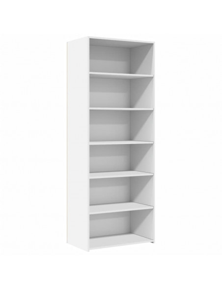 Credenza Bianca 70x41x185 cm in Legno Multistrato