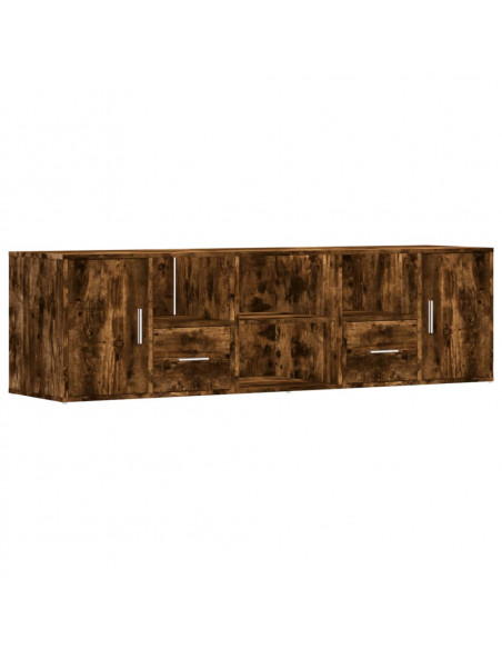 Mobile Angolare Rovere Fumo 160x40x45 cm in Truciolato
