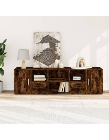 Mobile Angolare Rovere Fumo 160x40x45 cm in Truciolato