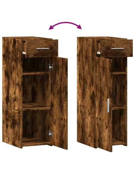 Credenza Rovere Fumo 30x42,5x93 cm in Legno Multistrato