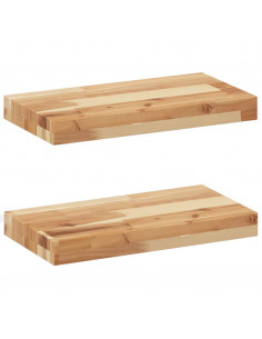 Mensole da Parete 2 pz 60x20x4 cm Legno Acacia Rifinito a Olio 2