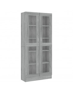 Mobile Vetrina Grigio Sonoma 82,5x30,5x185,5 Legno Multistrato 2