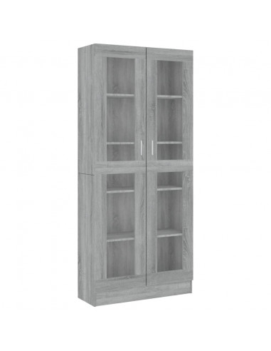 Mobile Vetrina Grigio Sonoma 82,5x30,5x185,5 Legno Multistrato