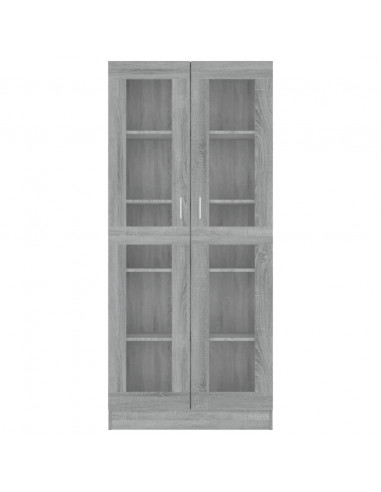 Mobile Vetrina Grigio Sonoma 82,5x30,5x185,5 Legno Multistrato