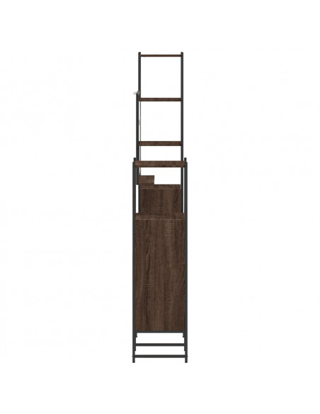 Set Mobili da Bagno 4 pz Rovere Marrone in Legno Multistrato
