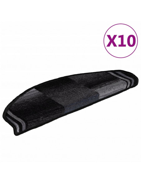 Tappetini per Scale Autoadesivi 10 pz 65x21x4 cm Nero e Grigio