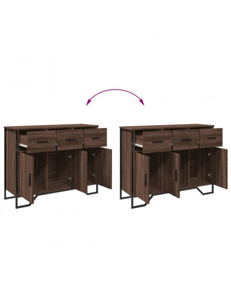 Credenza Rovere Marrone 97x32,5x74,5 cm in Legno Multistrato
