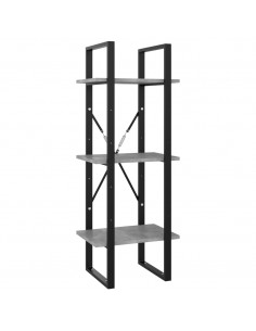 Libreria 3 Ripiani Grigio Cemento 40x30x105cm Legno Multistrato 2