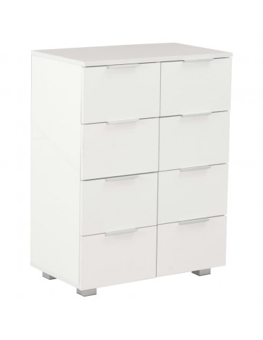 Credenza Bianco Lucido 60x35x80 cm in Legno Multistrato