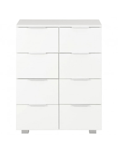 Credenza Bianco Lucido 60x35x80 cm in Legno Multistrato