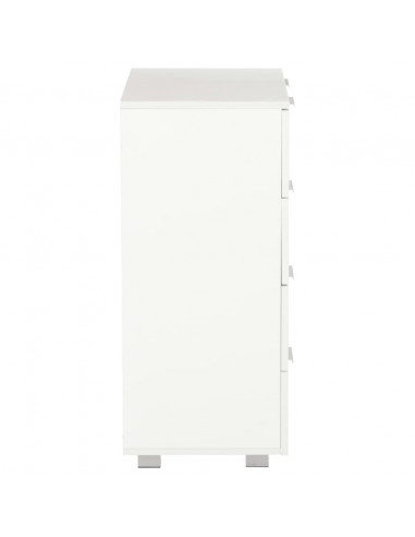Credenza Bianco Lucido 60x35x80 cm in Legno Multistrato