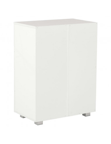 Credenza Bianco Lucido 60x35x80 cm in Legno Multistrato