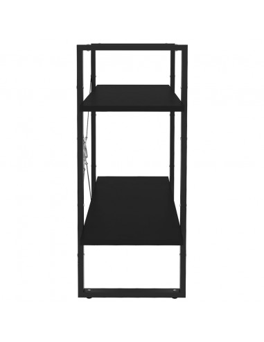 Libreria a 2 Ripiani Nera 80x30x70 cm in Legno Multistrato