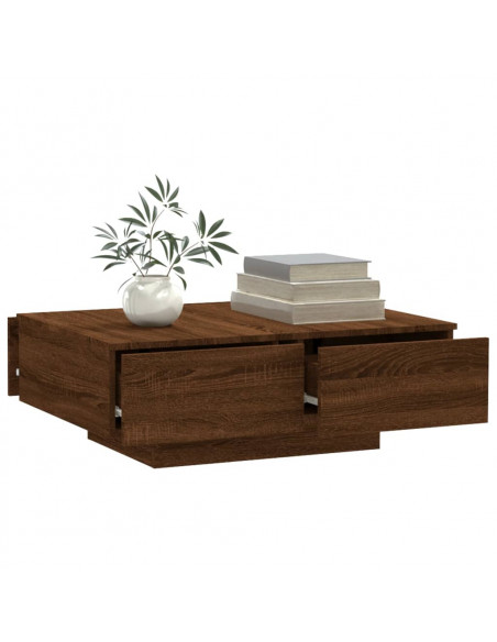 Tavolino Salotto Rovere Marrone 90x60x31 cm Legno Multistrato