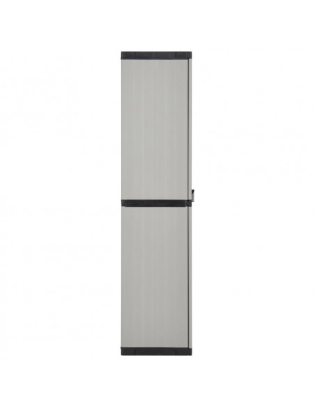 Armadietto da Giardino con 3 Ripiani Grigio e Nero 68x40x168 cm