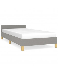 Giroletto con Testiera Grigio Chiaro 80x200 cm in Tessuto 2