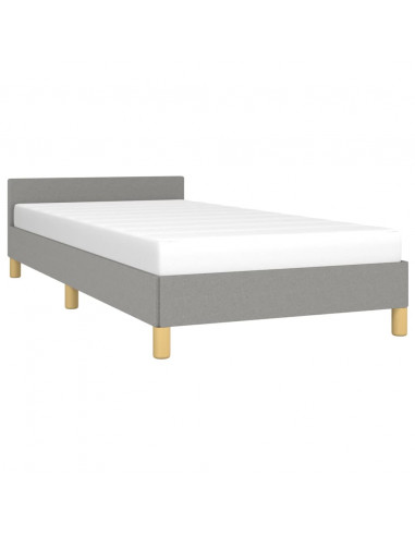 Giroletto con Testiera Grigio Chiaro 80x200 cm in Tessuto