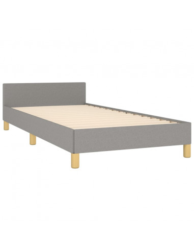 Giroletto con Testiera Grigio Chiaro 80x200 cm in Tessuto