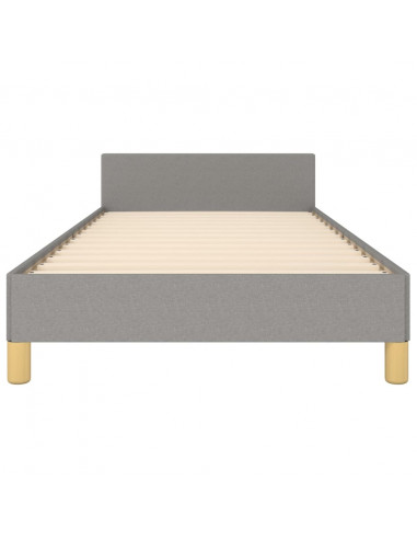 Giroletto con Testiera Grigio Chiaro 80x200 cm in Tessuto