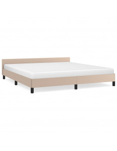 Giroletto con Testiera Cappuccino 160x200 cm in Similpelle 2