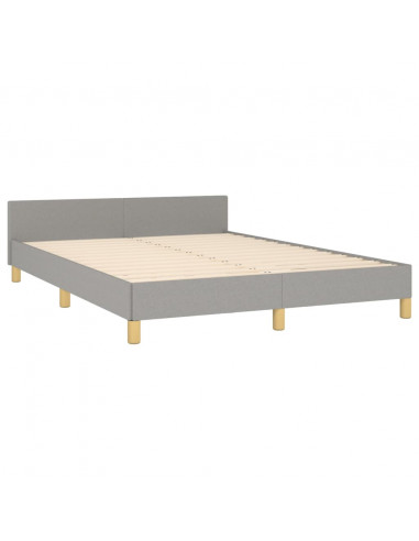 Giroletto con Testiera Grigio Chiaro 140x200 cm in Tessuto