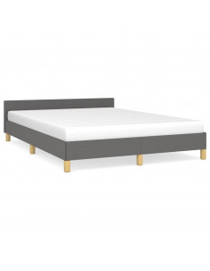 Giroletto con Testiera Grigio Scuro 140x200 cm in Tessuto 2