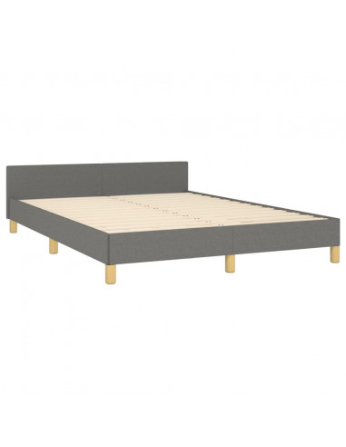 Giroletto con Testiera Grigio Scuro 140x200 cm in Tessuto