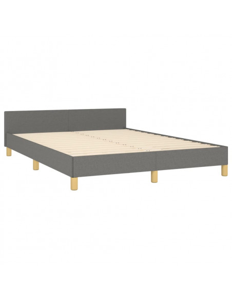 Giroletto con Testiera Grigio Scuro 140x200 cm in Tessuto