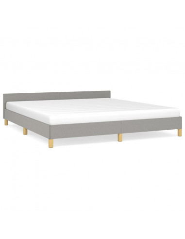 Giroletto con Testiera Grigio Chiaro 160x200 cm in Tessuto