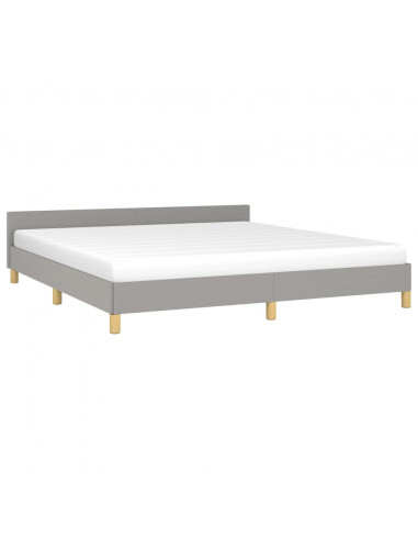 Giroletto con Testiera Grigio Chiaro 160x200 cm in Tessuto