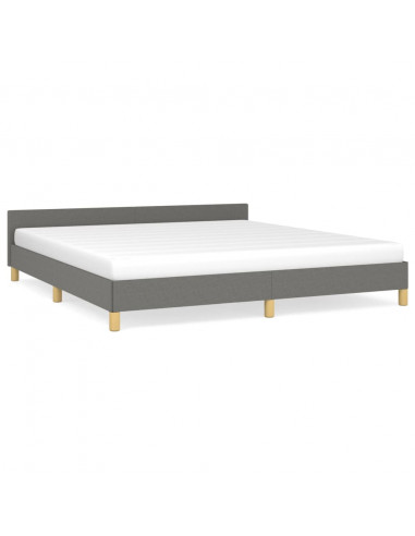 Giroletto con Testiera Grigio Scuro 160x200 cm in Tessuto