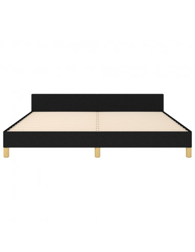 Giroletto con Testiera Nero 160x200 cm in Tessuto