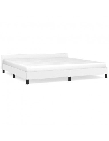 Giroletto con Testiera Bianco 200x200 cm in Similpelle