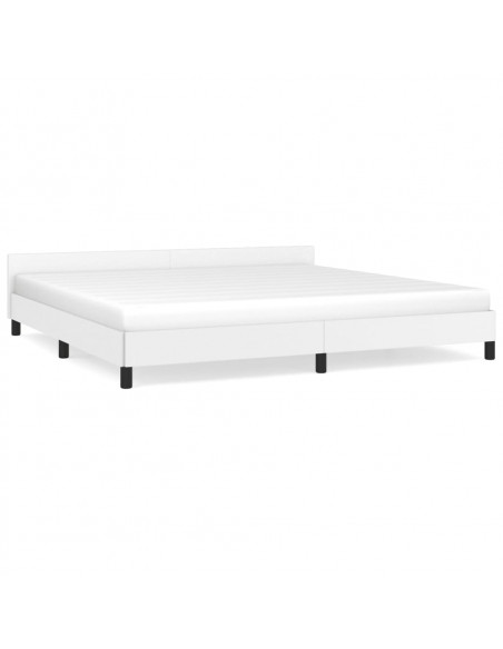 Giroletto con Testiera Bianco 200x200 cm in Similpelle