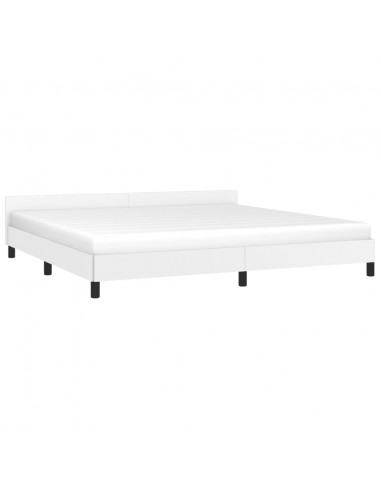 Giroletto con Testiera Bianco 200x200 cm in Similpelle