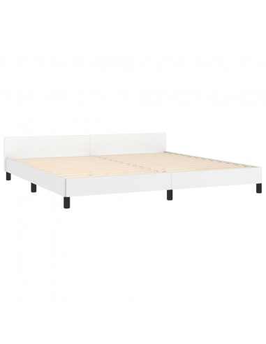 Giroletto con Testiera Bianco 200x200 cm in Similpelle