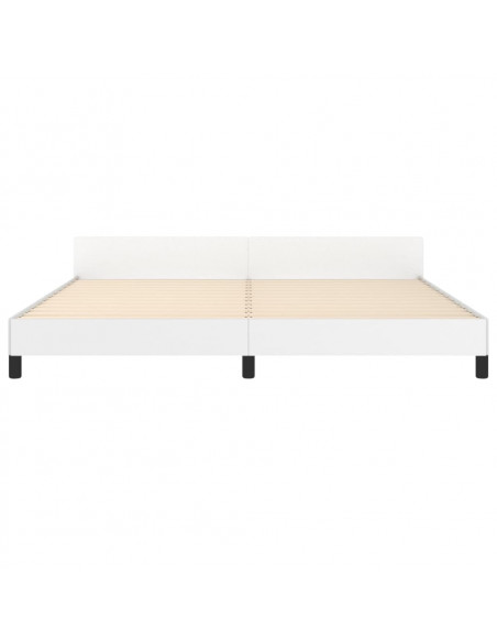 Giroletto con Testiera Bianco 200x200 cm in Similpelle