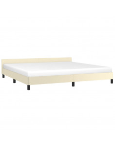 Giroletto con Testiera senza Materasso Crema 200x200 cm 2