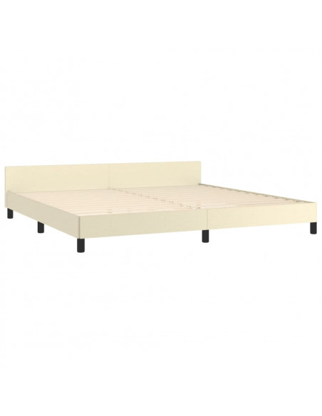 Giroletto con Testiera Crema 200x200 cm in Similpelle