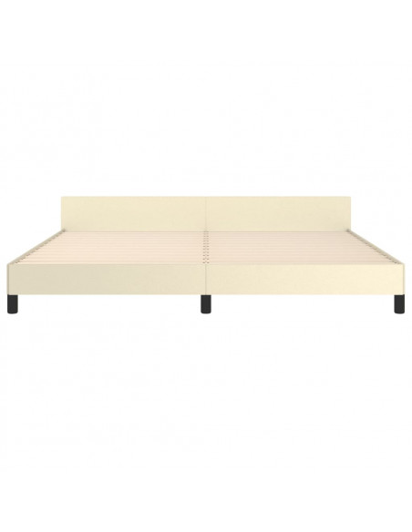 Giroletto con Testiera Crema 200x200 cm in Similpelle