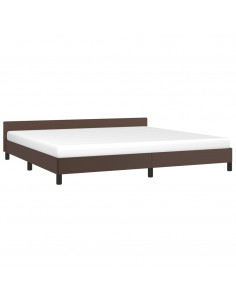 Giroletto con Testiera senza Materasso Marrone 200x200 cm 2