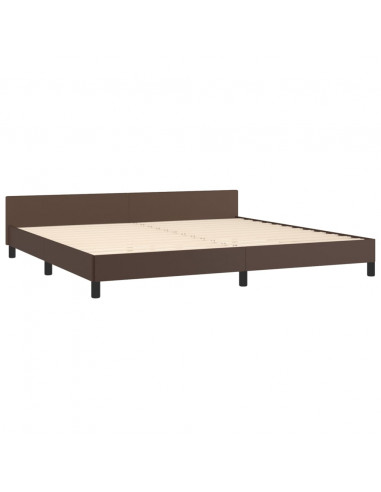 Giroletto con Testiera senza Materasso Marrone 200x200 cm