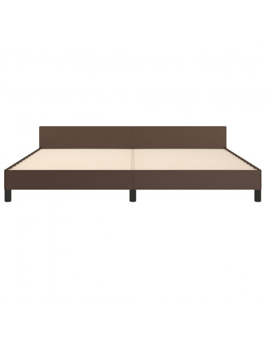 Giroletto con Testiera senza Materasso Marrone 200x200 cm