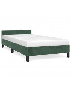 Giroletto con Testiera Verde Scuro 80x200 cm in Velluto 2