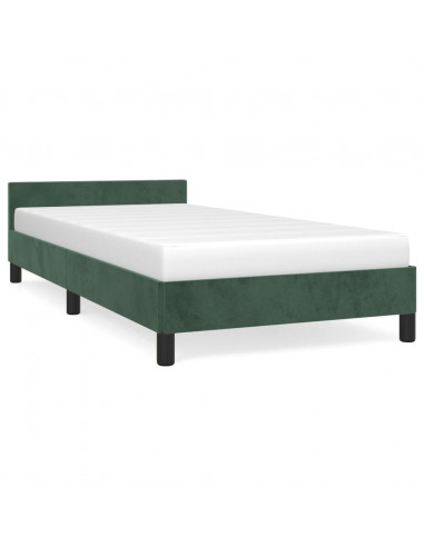 Giroletto con Testiera Verde Scuro 80x200 cm in Velluto